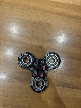 Kids Black Patterned Fidget Spinner Toy